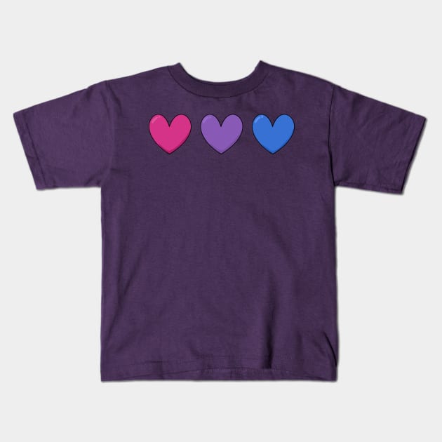 Bi Hearts! Kids T-Shirt by Elisa_Arts